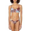 Seafolly Women’s Active Hybrid Bralette Bikini Top Swimsuit with Center Keyhole Detail(Wild Tropics Amber)