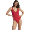 Seafolly Womens Deep V Neck Over The Shoulder One Piece Swimsuit(Sea Dive Chilli Red)