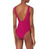 Seafolly Womens Deep V Neck Over The Shoulder One Piece Swimsuit(Sea Dive Fuchsia Rose)