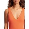 Seafolly Womens Deep V Neck Over The Shoulder One Piece Swimsuit(Sea Dive Mandarin)