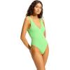 Seafolly Womens Deep V Neck Over The Shoulder One Piece Swimsuit(Sea Dive Summer Green)