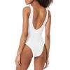 Seafolly Womens Deep V Neck Over The Shoulder One Piece Swimsuit(Sea Dive White)