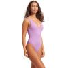 Seafolly Womens Deep V Neck Over The Shoulder One Piece Swimsuit(Sea Dive Wild Rose)