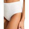 Seafolly Women’s High Waisted Full Coverage Low Legline Bikini Bottom Swimsuit(Lulu White)