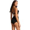 Seafolly Women’s High Waisted Full Coverage Low Legline Bikini Bottom Swimsuit(Marloe Black)