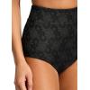 Seafolly Women’s High Waisted Full Coverage Low Legline Bikini Bottom Swimsuit(Marloe Black)