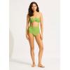Seafolly Women’s High Waisted Full Coverage Low Legline Bikini Bottom Swimsuit(Oasis Sage)