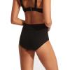 Seafolly Women’s High Waisted Full Coverage Low Legline Bikini Bottom Swimsuit(Second Wave Black)