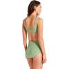 Seafolly Women’s High Waisted Full Coverage Low Legline Bikini Bottom Swimsuit(Second Wave Palm Green)