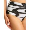 Seafolly Women’s High Waisted Full Coverage Low Legline Bikini Bottom Swimsuit(Wavelength Black)