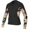 O’Neill Wetsuits Women’s Bahia Front Zip 1mm Jacket(Black/Demiflor/Black)
