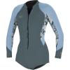 O’Neill Women’s Bahia 2/1mm Front Zip, Long Sleeve, Short Spring Wetsuit, Shade/Palmento Tropical/Faded Denim, 6