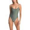 RHYTHM Women’s Classic Minimal One Piece Bathing Suit(Olive)