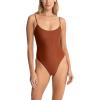 RHYTHM Women’s Classic Minimal One Piece Bathing Suit(Rust)