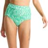 Seafolly Women’s High Waisted Full Coverage Low Legline Bikini Bottom Swimsuit(Animal Instinct Aruba Blue)