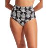 Seafolly Women’s High Waisted Full Coverage Low Legline Bikini Bottom Swimsuit(Corsica Black)