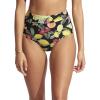 Seafolly Women’s High Waisted Full Coverage Low Legline Bikini Bottom Swimsuit(Lemoncello Black)