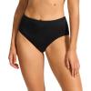 Seafolly Women’s High Waisted Full Coverage Low Legline Bikini Bottom Swimsuit(Lulu Black)