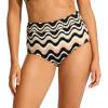 Seafolly Women’s High Waisted Full Coverage Low Legline Bikini Bottom Swimsuit(Neue Wave Black)