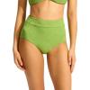 Seafolly Women’s High Waisted Full Coverage Low Legline Bikini Bottom Swimsuit(Oasis Sage)