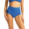 Seafolly Women’s High Waisted Full Coverage Low Legline Bikini Bottom Swimsuit(Oasis Ultramarine)