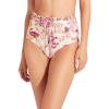 Seafolly Women’s High Waisted Full Coverage Low Legline Bikini Bottom Swimsuit(Silk Road Parfait Pink)