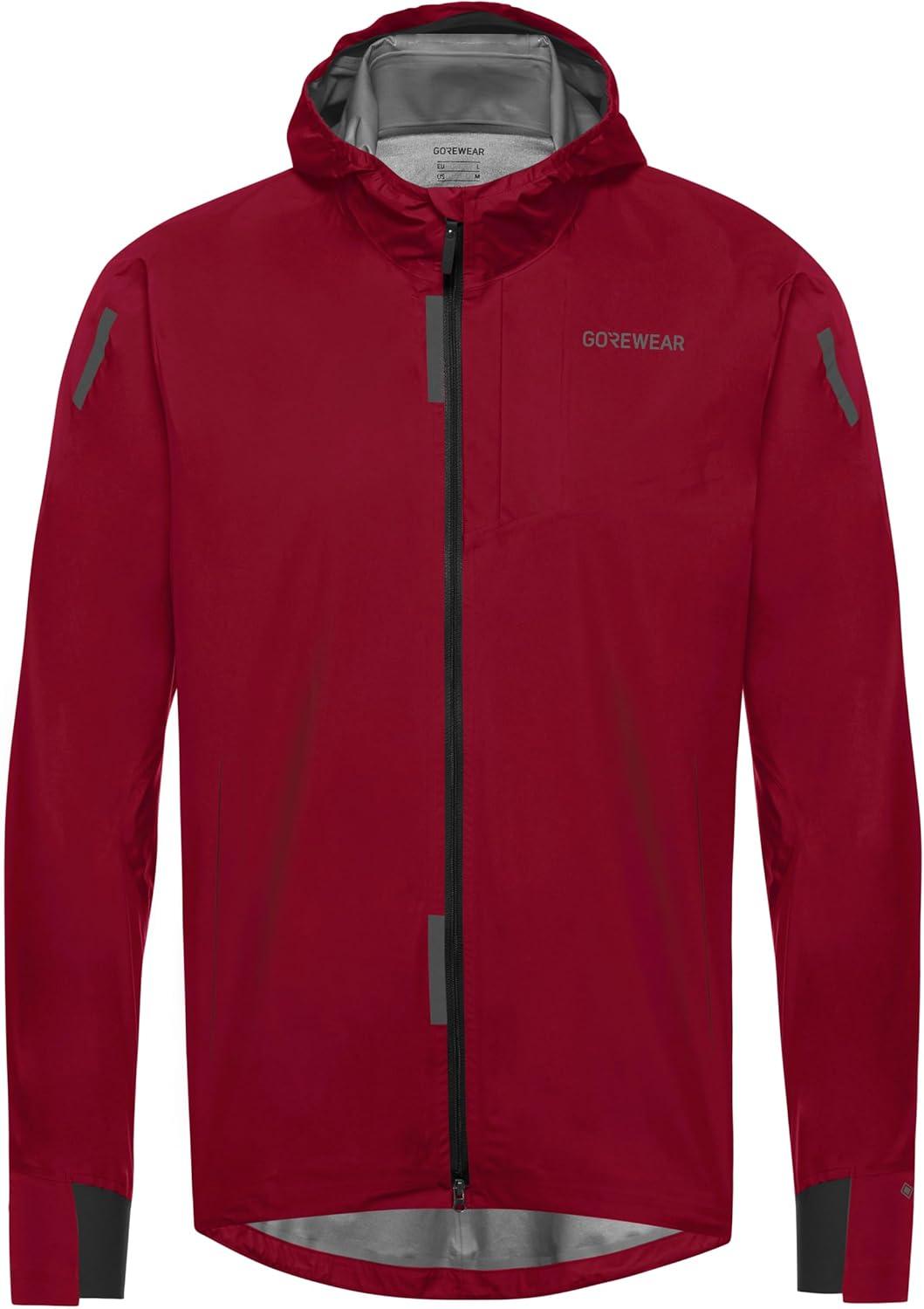 imageGOREWEAR Mens CONCURVE GTX Running Jacket Black MediumUtility Red
