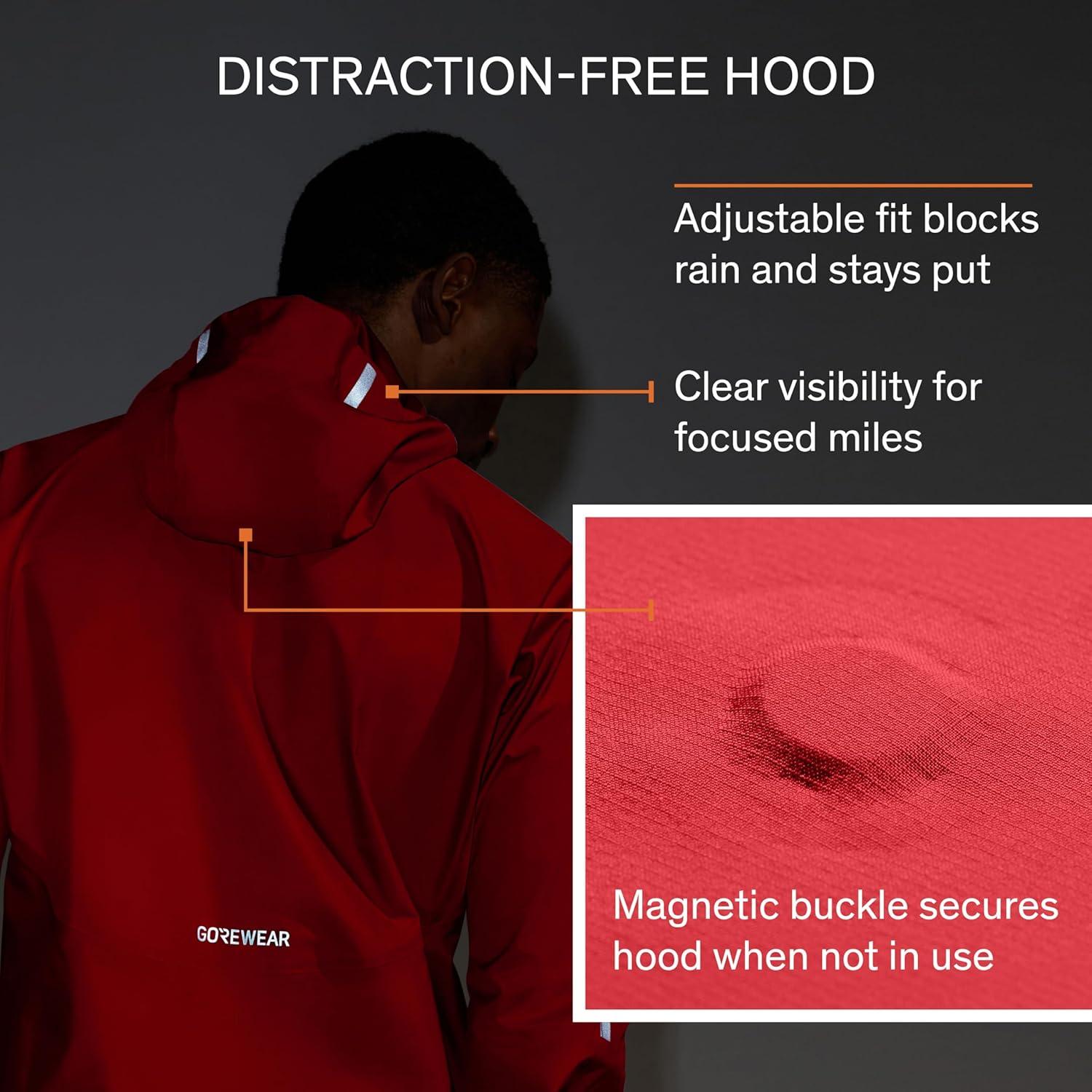 imageGOREWEAR Mens CONCURVE GTX Running Jacket Black MediumUtility Red