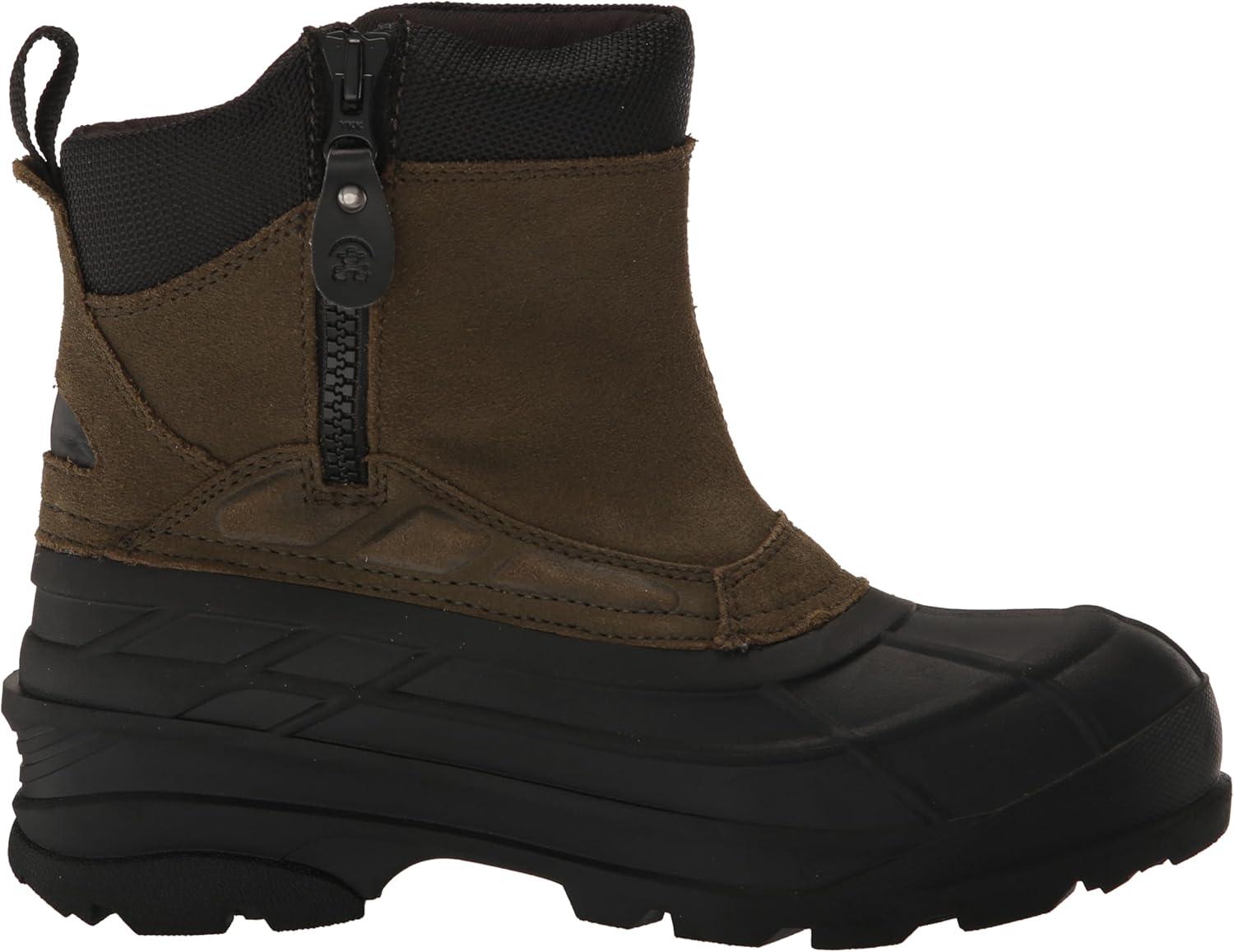 imageKamik Champlain 3quot Mens Waterproof Winter Boots Side Zipper Warm Insulated Suede Upper Non Slip Rubber SoleDark Olive