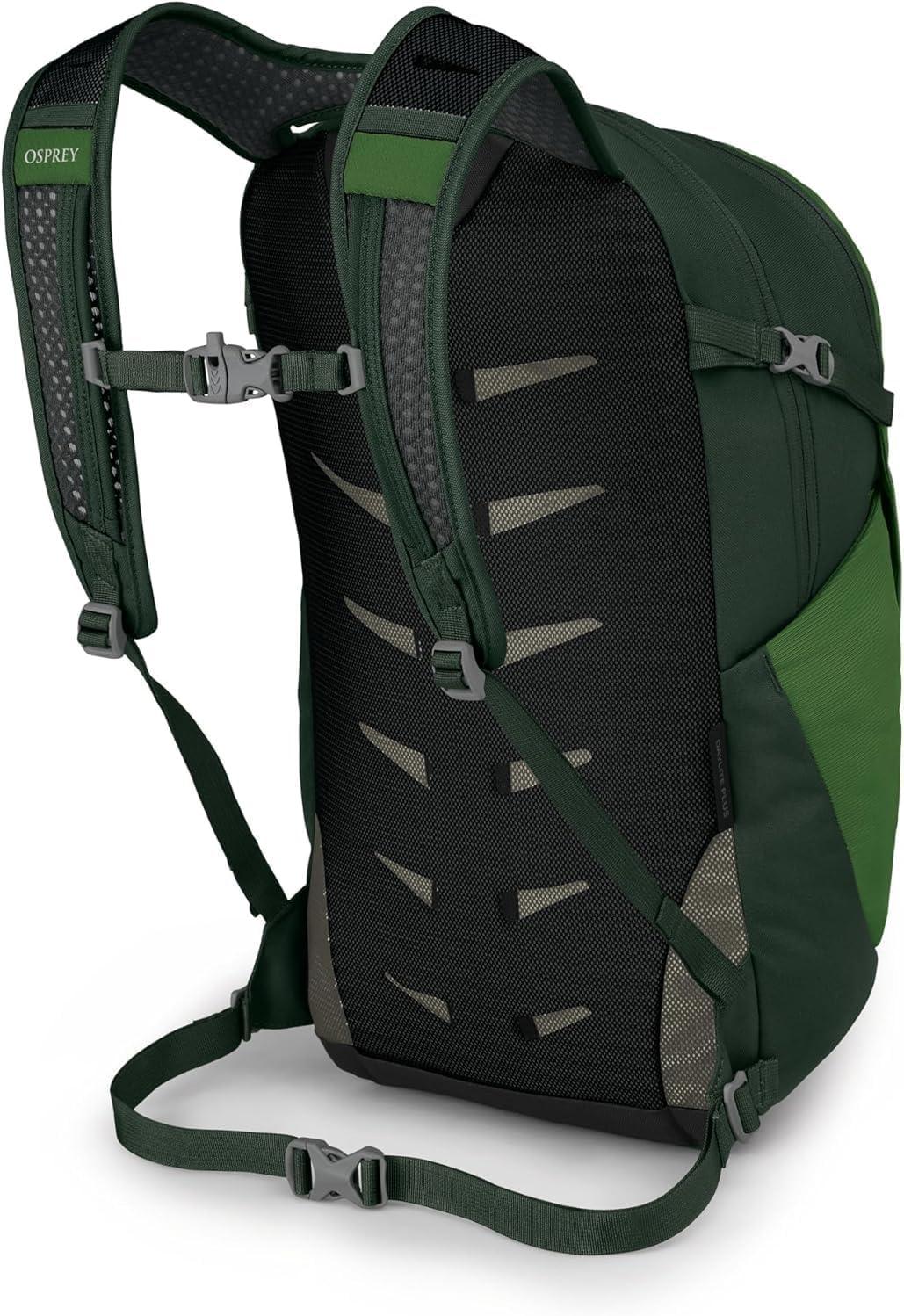 imageOsprey Daylite Plus Commuter Backpack Lightweight Everyday Pack with Laptop Sleeve and Water Bottle Pockets Ideal for Work School and Travel with Storage Smoky Desert PrintMagma BrownGreen BeltGreen Canopy