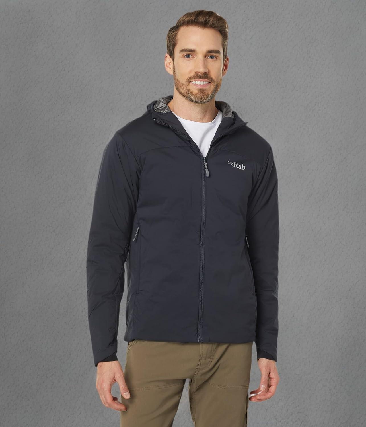 imageRab Mens Xenair Alpine Light Hooded Insulated Jacket for Hiking ampamp MountaineeringEbony