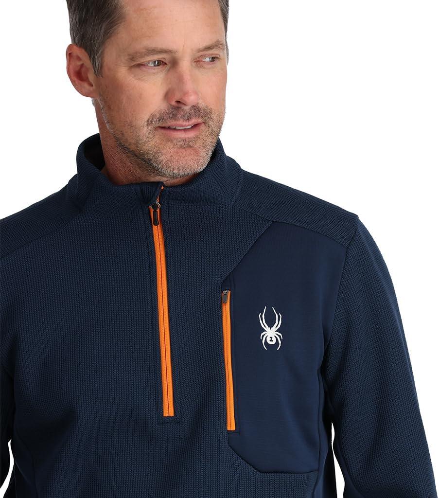 imageSpyder mens Bandit 12 Zip Fleece Ski Mid Layer Sweater JacketTrue Navy