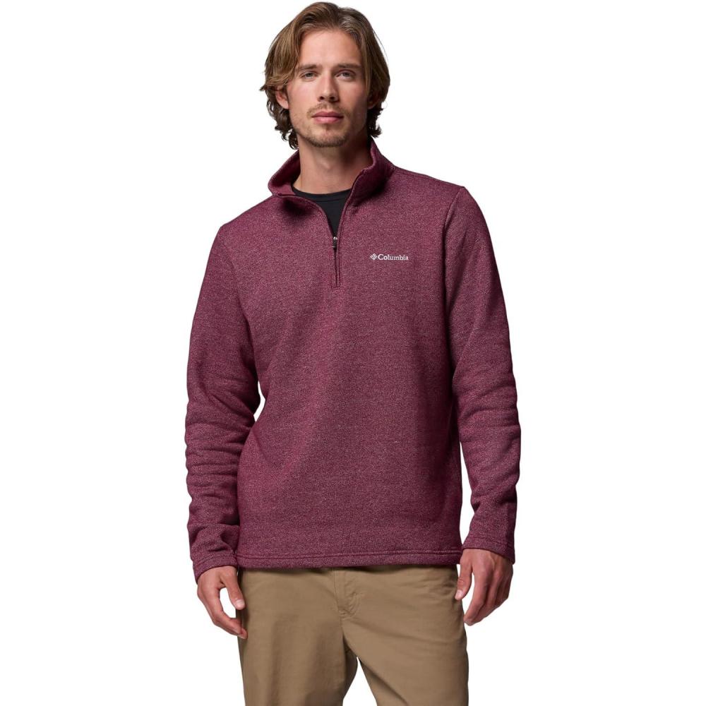 imageColumbia Mens Great Hart Mountain III Half ZipRich Wine Heather