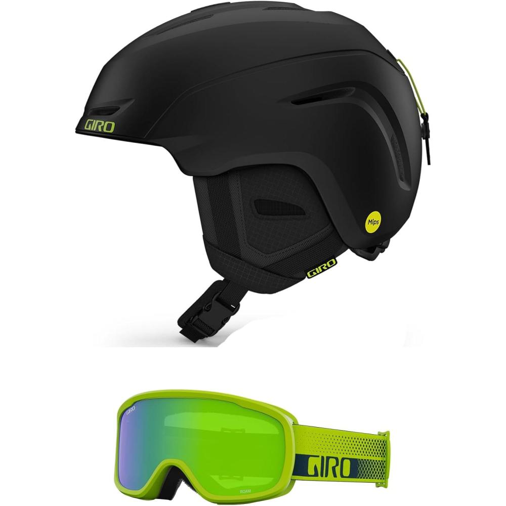 imageGiro Neo MIPS Ski Helmet  Snowboard Helmet for Men Women ampamp YouthCombo Matte BlackAno Green  Ano Lime Flow