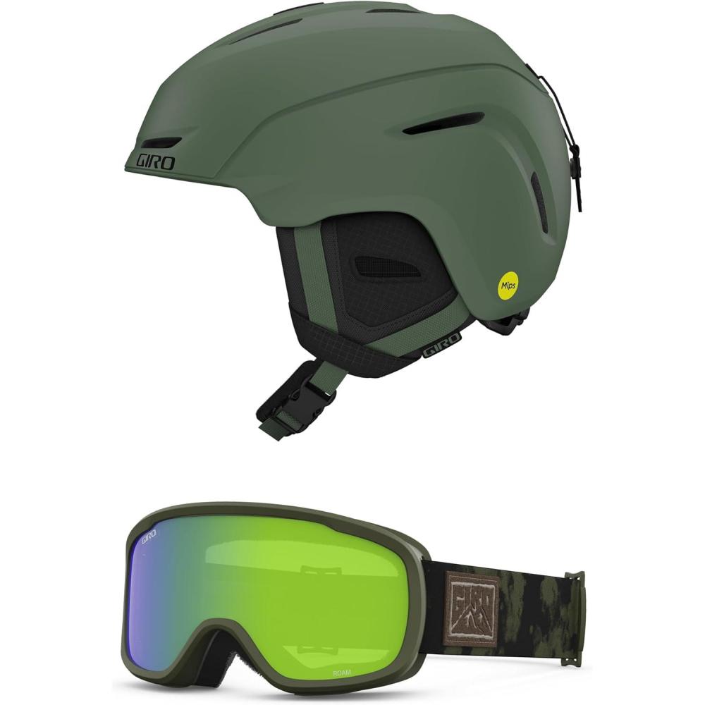 imageGiro Neo MIPS Ski Helmet  Snowboard Helmet for Men Women ampamp YouthCombo Matte Hedge Green  Trail Green Cloud Dust