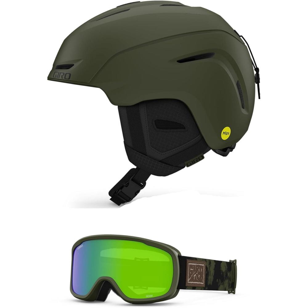 imageGiro Neo MIPS Ski Helmet  Snowboard Helmet for Men Women ampamp YouthCombo Matte Trail Green  Trail Green Cloud Dust