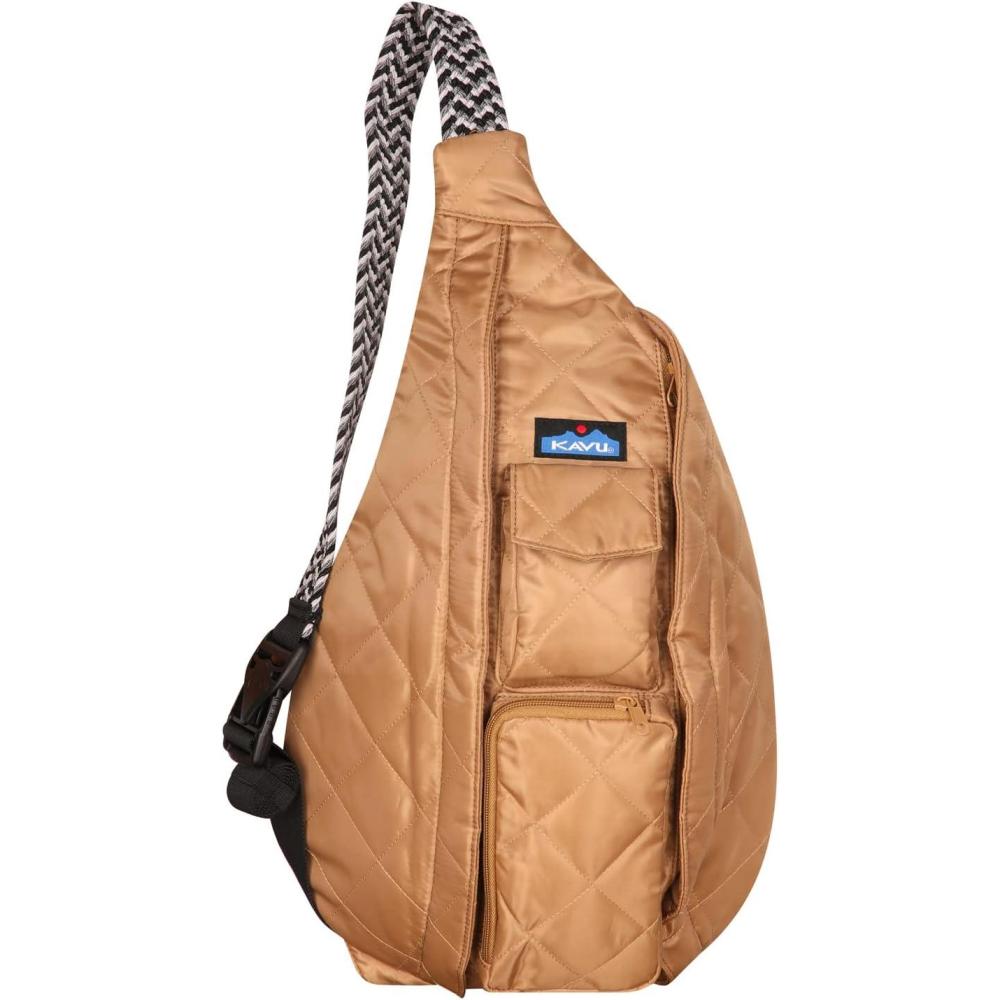 imageKAVU Original Rope Puff Diamond Quilted Mini Sling Pack TaupeTaupe