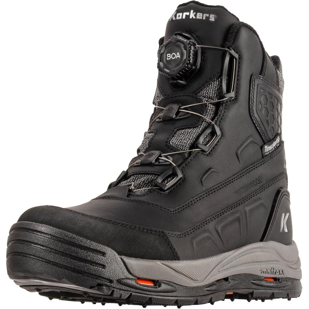 imageKorkers Mens Snowmaggedon Winter Boots  Insulated and Waterproof  Includes Interchangeable SnowTrac Lug SoleBlack