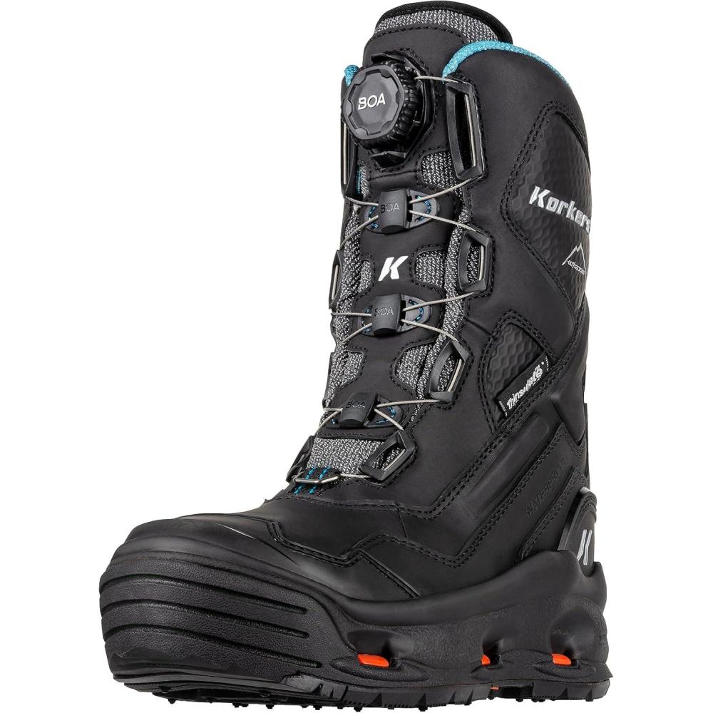 imageKorkers Womens Polar Vortex 1200 WSnowTrac Sole Mid Calf BootBlack