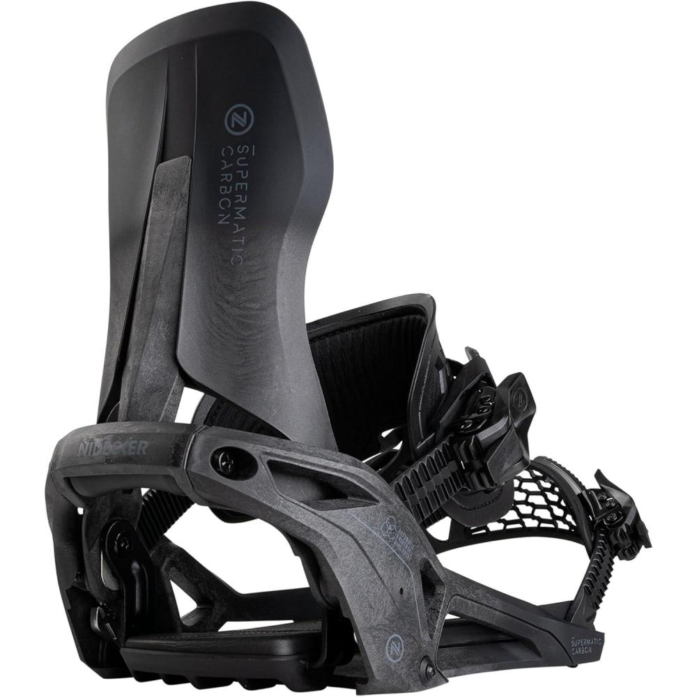 imageNidecker Carbon Supermatic Snowboard Bindings  First Universal DualEntry Automatic Binding  Comfortable as a Regular TwoStrap Binding  Genuine Game ChangerXLarge US Mens 110130  US W 115