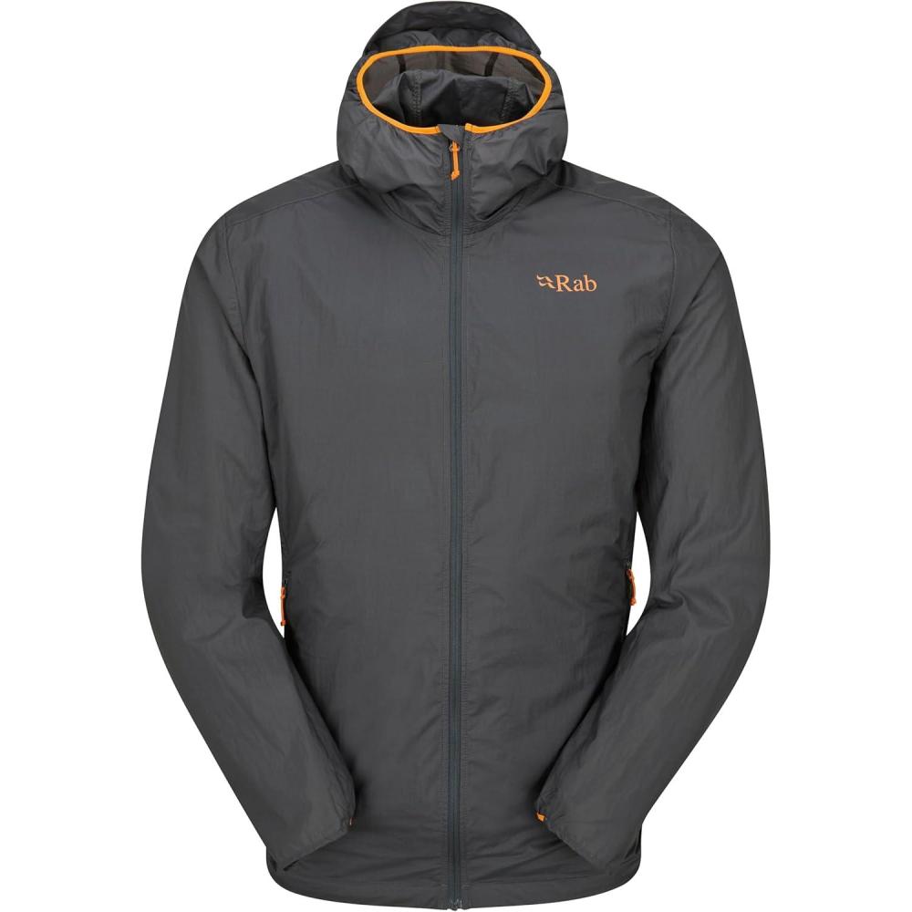 imageRab Mens Vital Windshell HoodyGraphene Marmalade