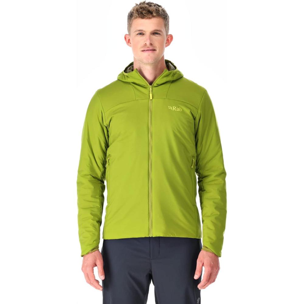 imageRab Mens Xenair Alpine Light Hooded Insulated Jacket for Hiking ampamp MountaineeringAspen Green