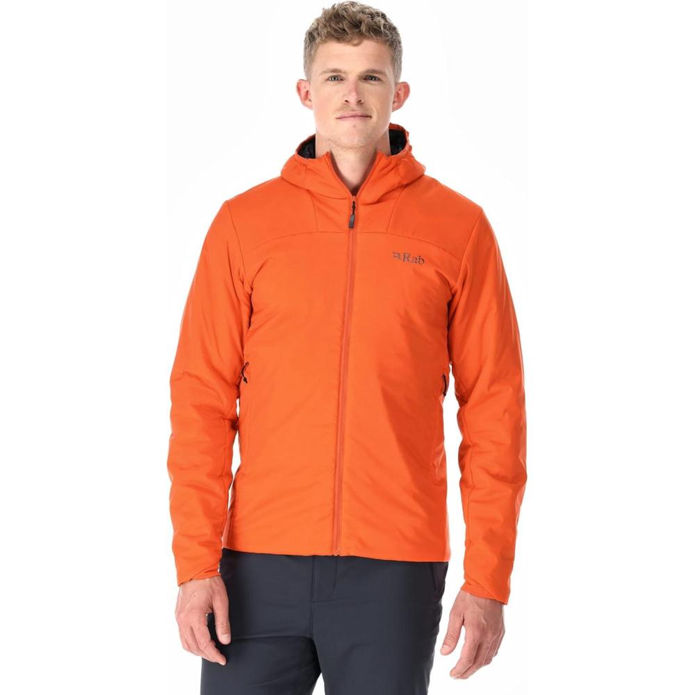 imageRab Mens Xenair Alpine Light Hooded Insulated Jacket for Hiking ampamp MountaineeringFirecracker