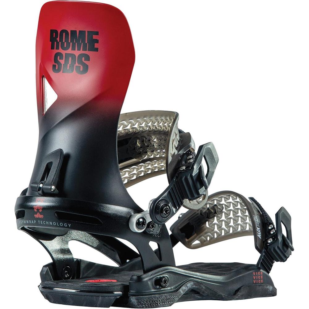 imageRome Snowboards Mens Vice Snowboard BindingAgent BlackRed
