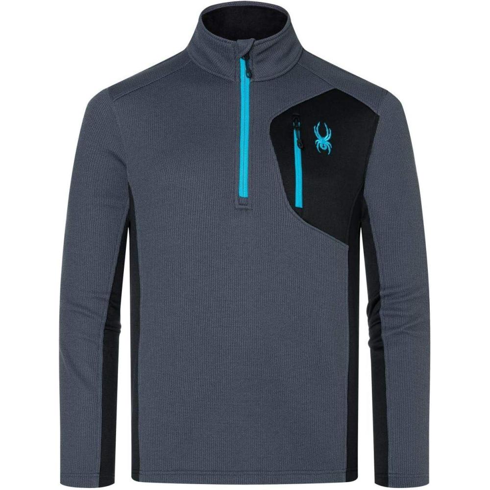 imageSpyder mens Bandit 12 Zip Fleece Ski Mid Layer Sweater JacketEbony