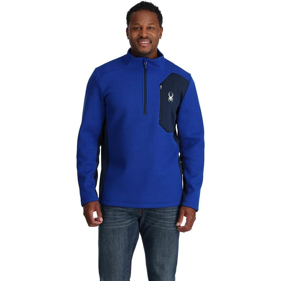 imageSpyder mens Bandit 12 Zip Fleece Ski Mid Layer Sweater JacketElectric Blue