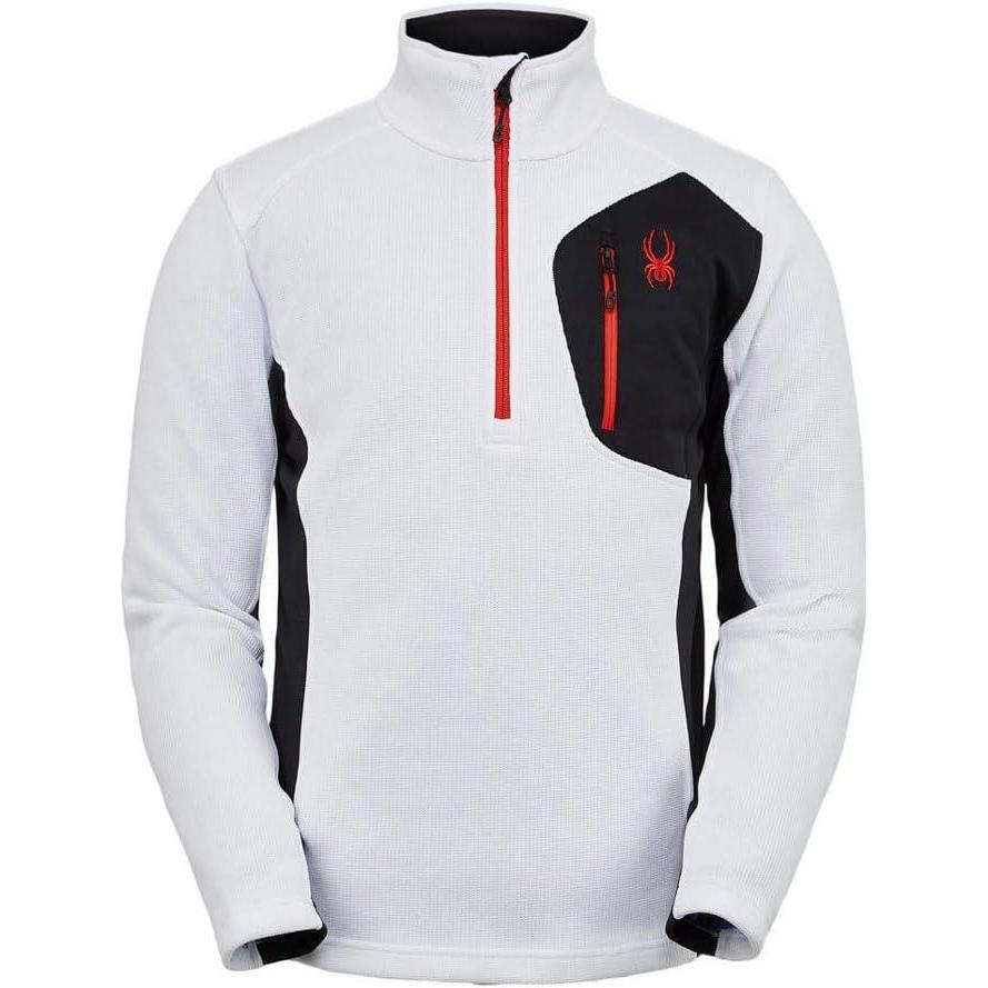 imageSpyder mens Bandit 12 Zip Fleece Ski Mid Layer Sweater JacketWhite
