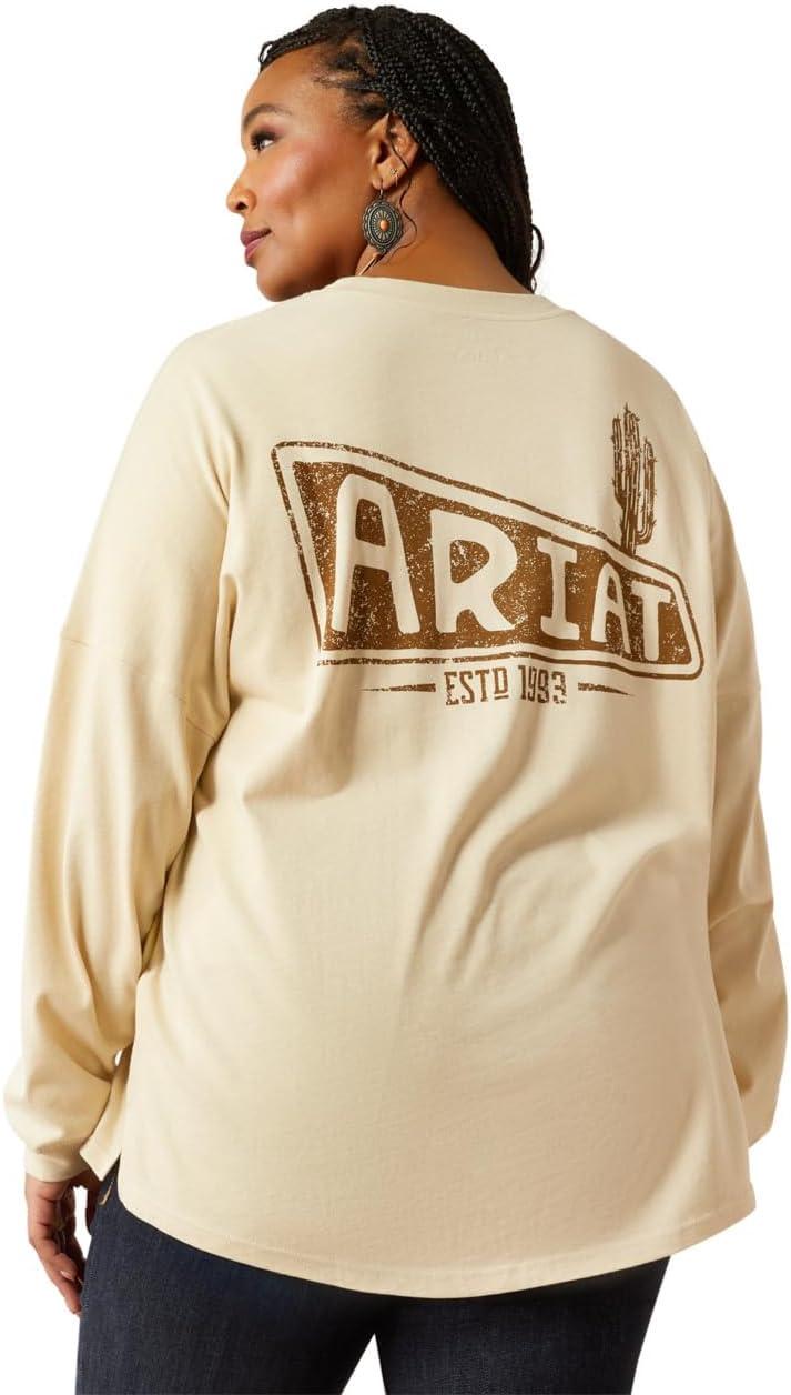 imageARIAT Womens Canvas Oversized TShirtSummer Sand