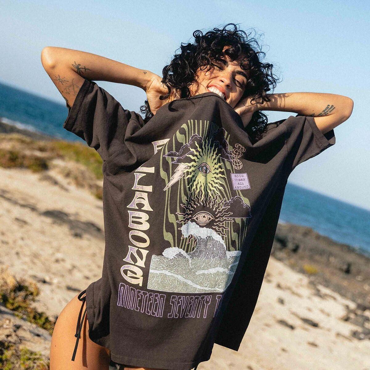 imageBillabong Womens Logo Oversized Fit Short Sleeve TeeOff Black