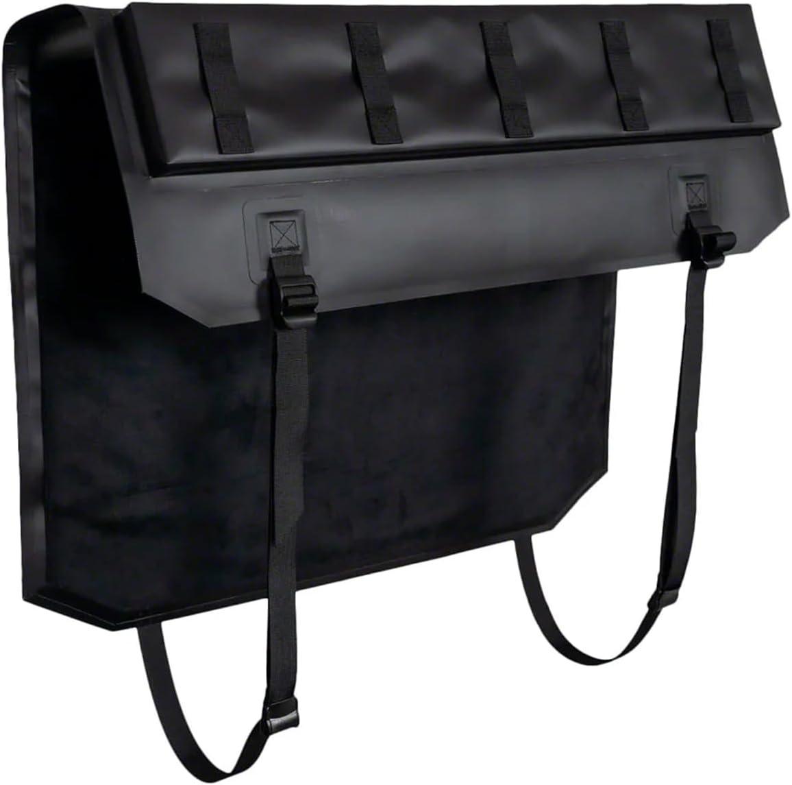 imageKUAT HUK 54quot Straight Durable SoftTouch TPU Padded Pickup Truck Tailgate Bike Hauling Transportation EasyAccess Protective Pad wNylon Straps Metal GHook Buckles ampamp RollUp Window Black25 Half Tailgate Pad